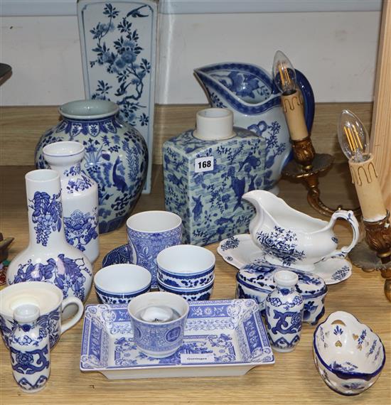 A quantity of blue and white ceramics